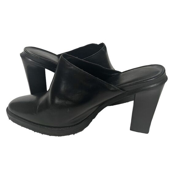 Colin Stuart Brown Leather Short/Easy Slip on Mule Stacked Heel Shoes. Womens 7M - Picture 5 of 8